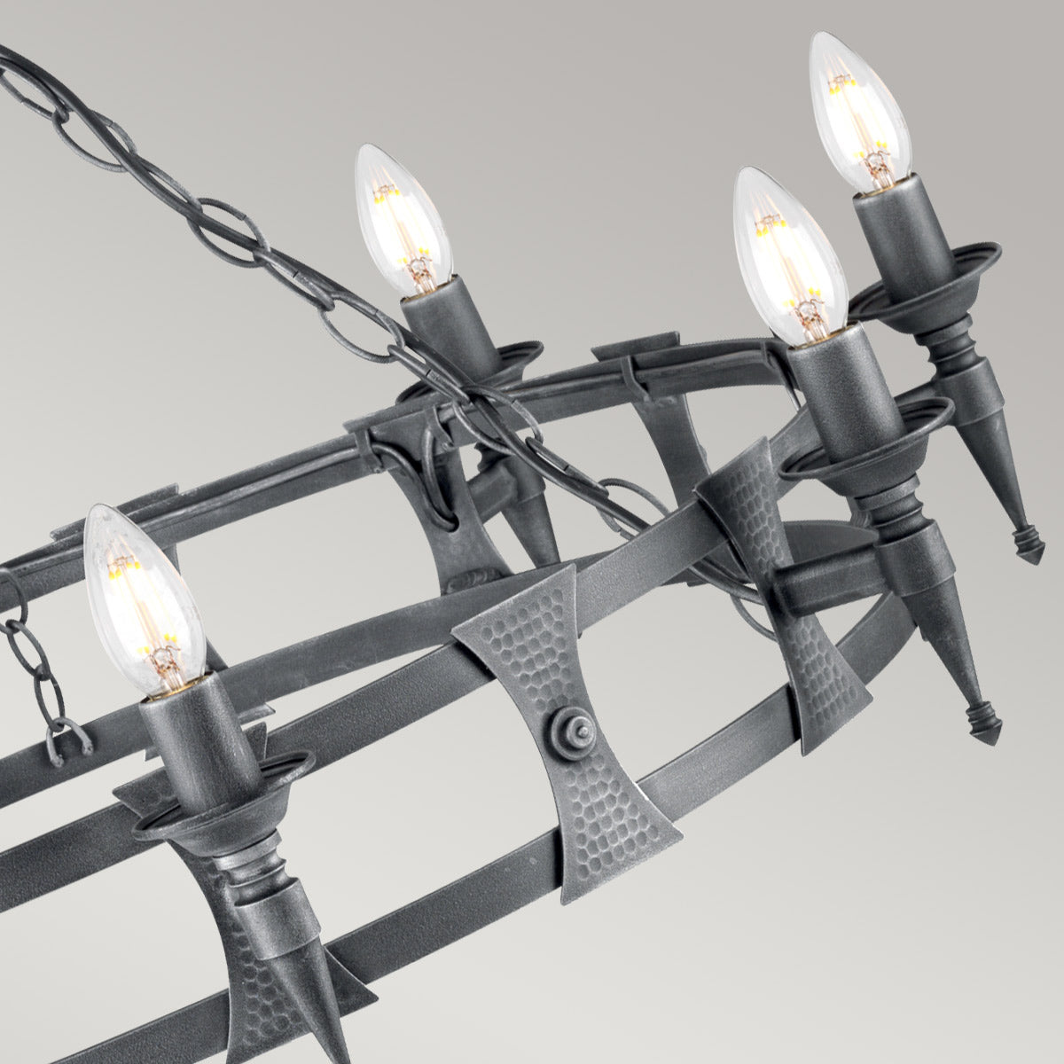Elstead Saxon Kronleuchter Schwarz, Silber – Detailansicht 2