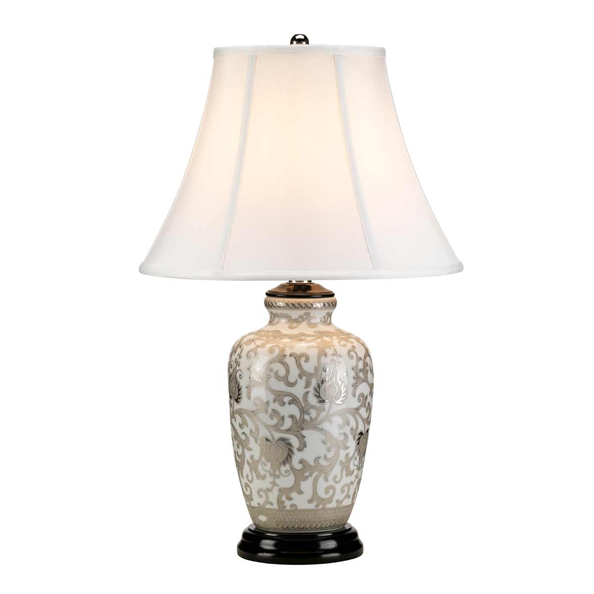 Elstead Silver Tischlampe Weiß, Silber