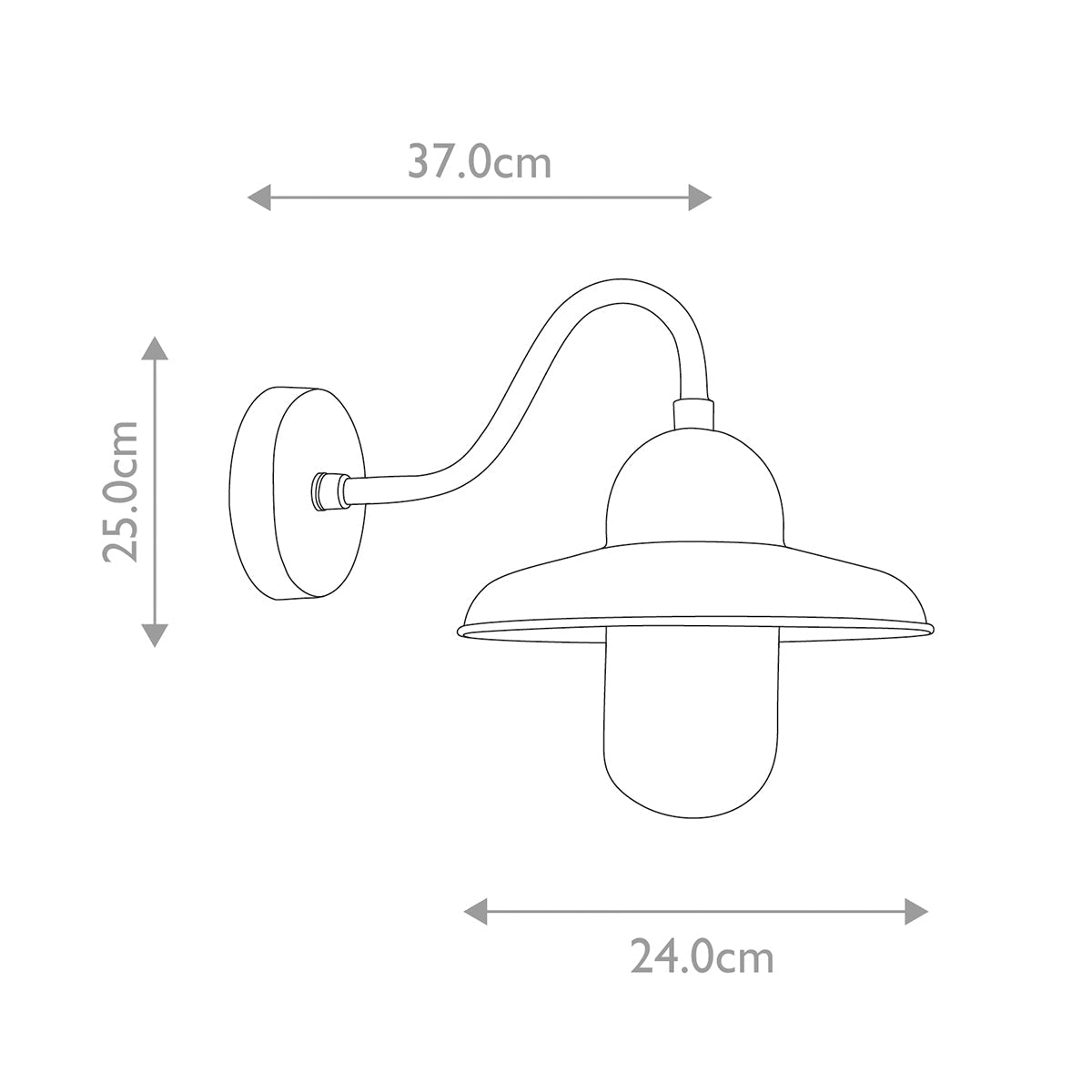 Elstead Somerton Außenleuchte Messing – Massskizze