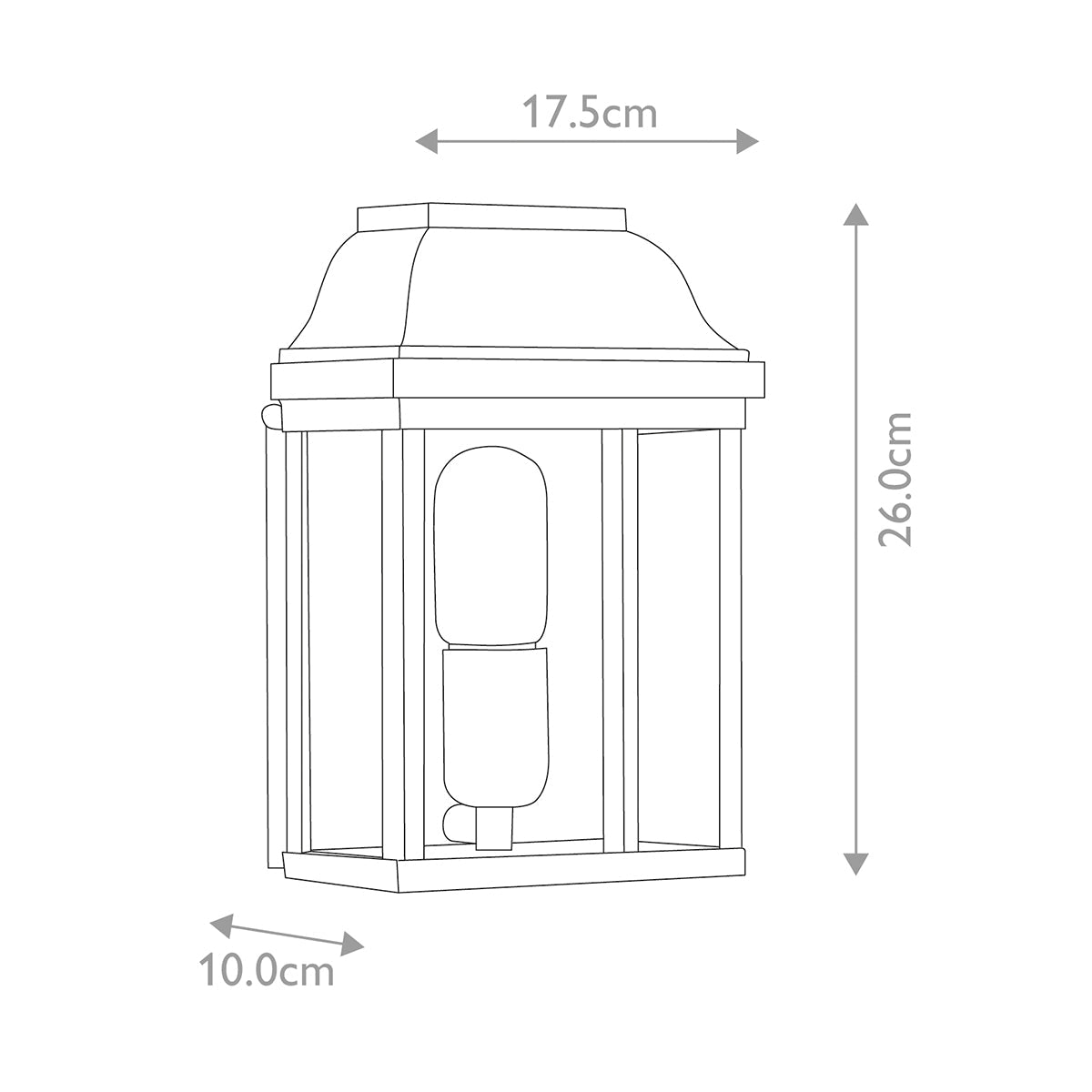Elstead Victoria Außenleuchte Messing – Massskizze