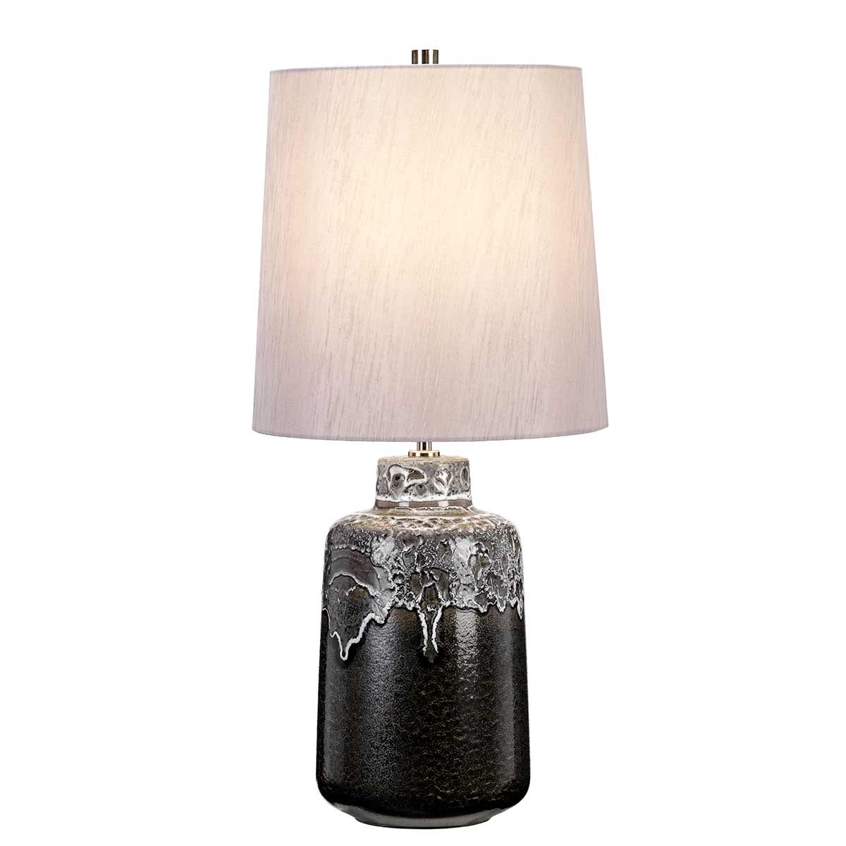 Elstead Woolwich Tischlampe Graphit, Weiß, Silber
