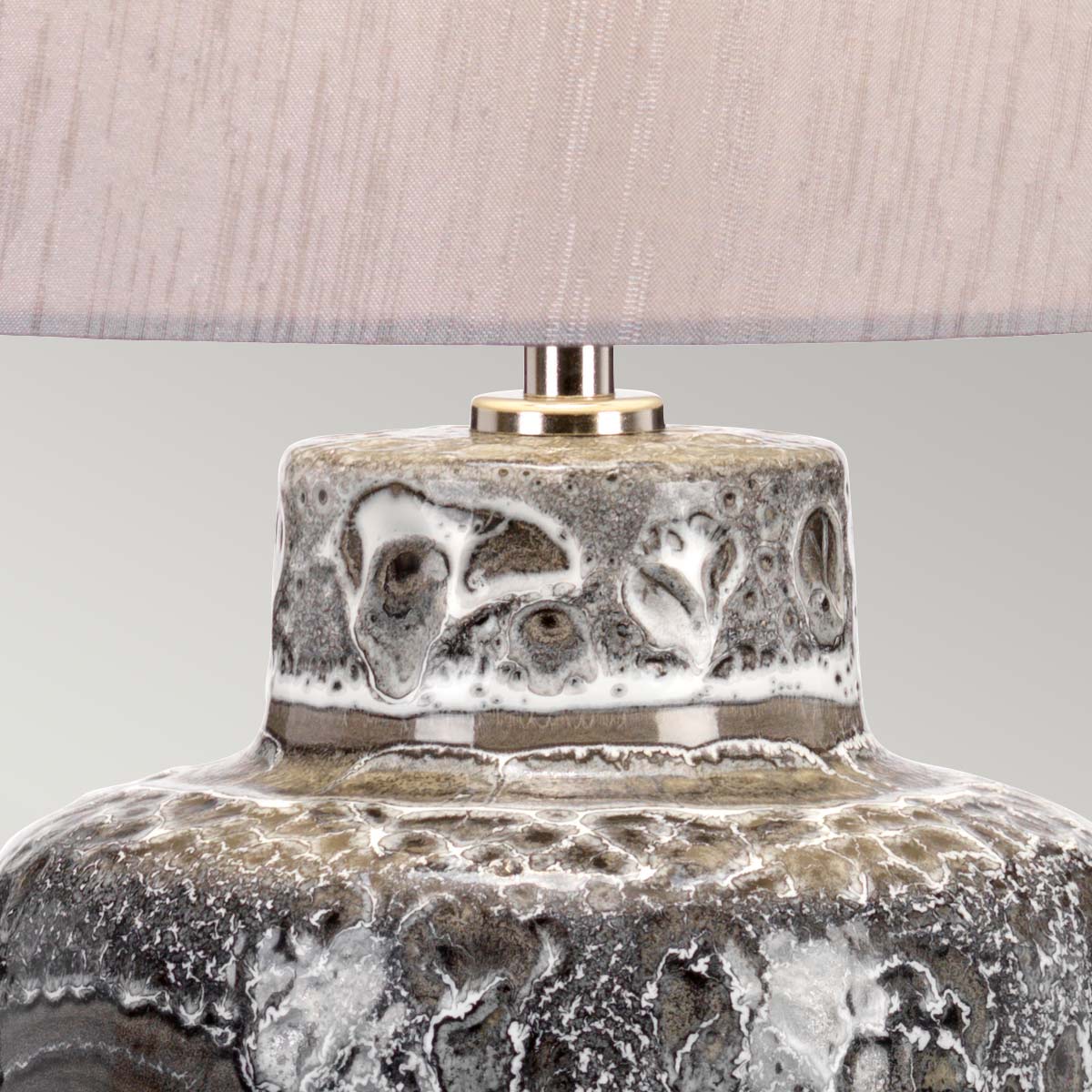 Elstead Woolwich Tischlampe Graphit, Weiß, Silber – Detailansicht 2