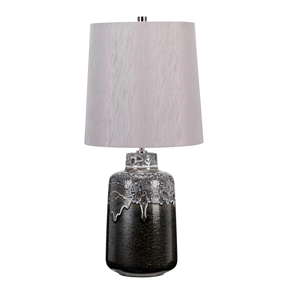 Elstead Woolwich Tischlampe Graphit, Weiß, Silber – Wohnambiente