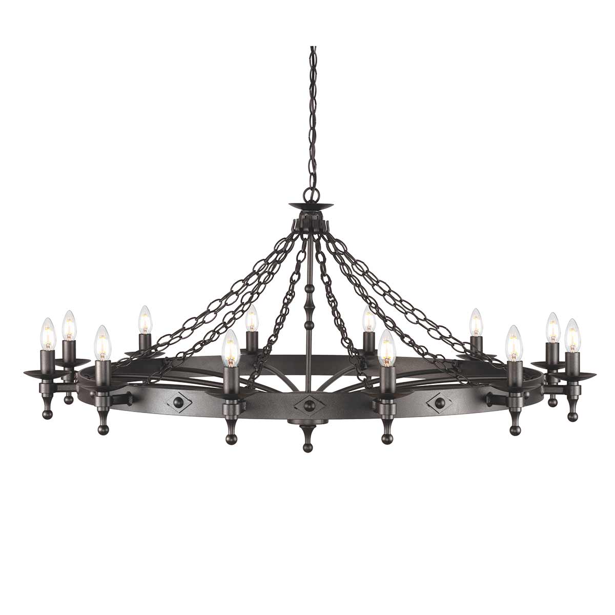 Elstead Warwick Kronleuchter Graphit, Schwarz