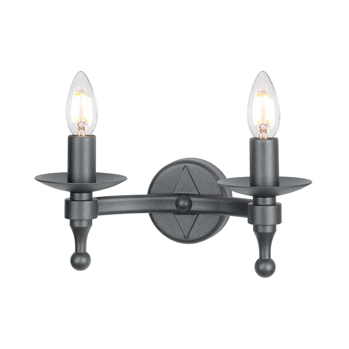 Elstead Warwick Wandleuchte Graphit, Schwarz
