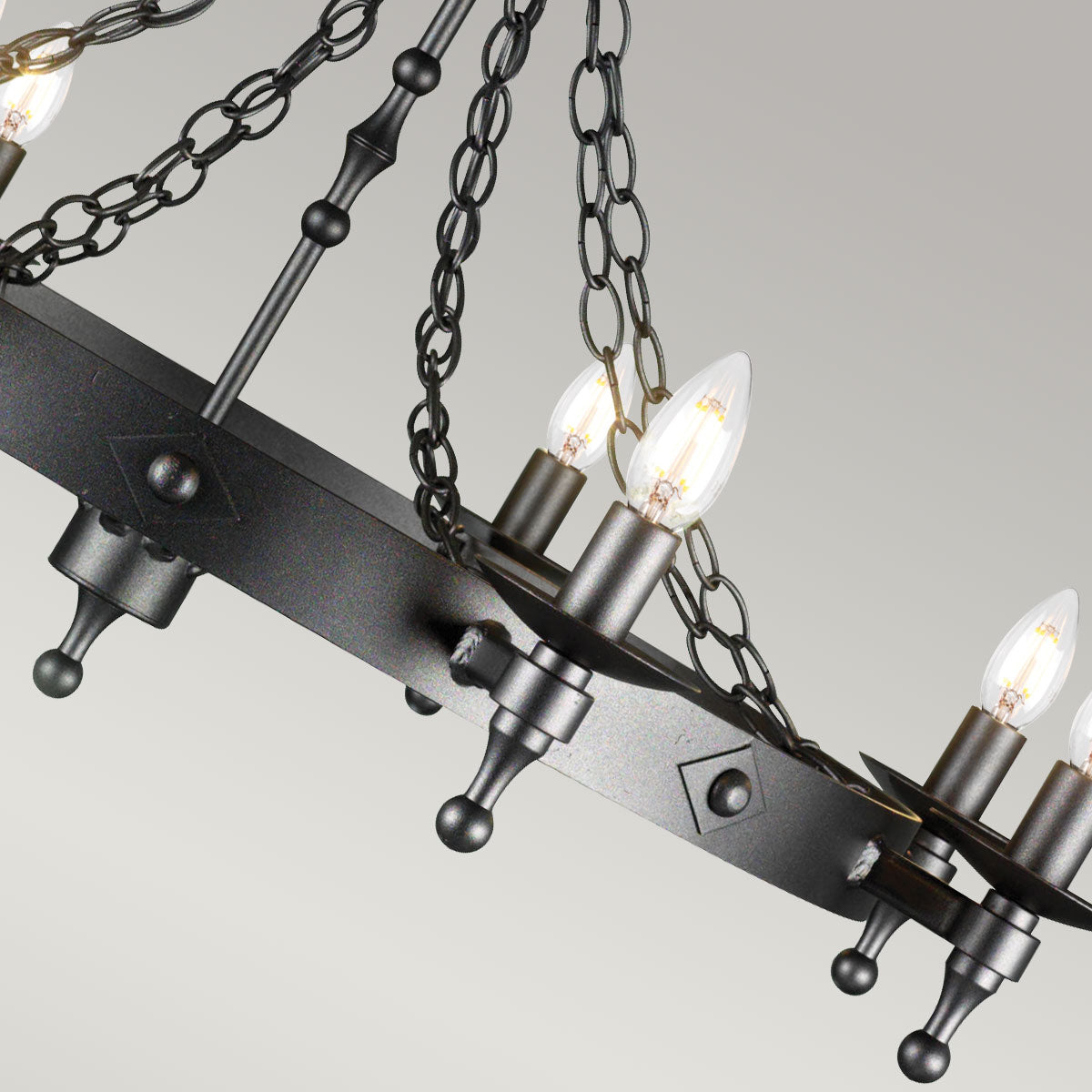 Elstead Warwick Kronleuchter Graphit, Schwarz – Detailansicht 2