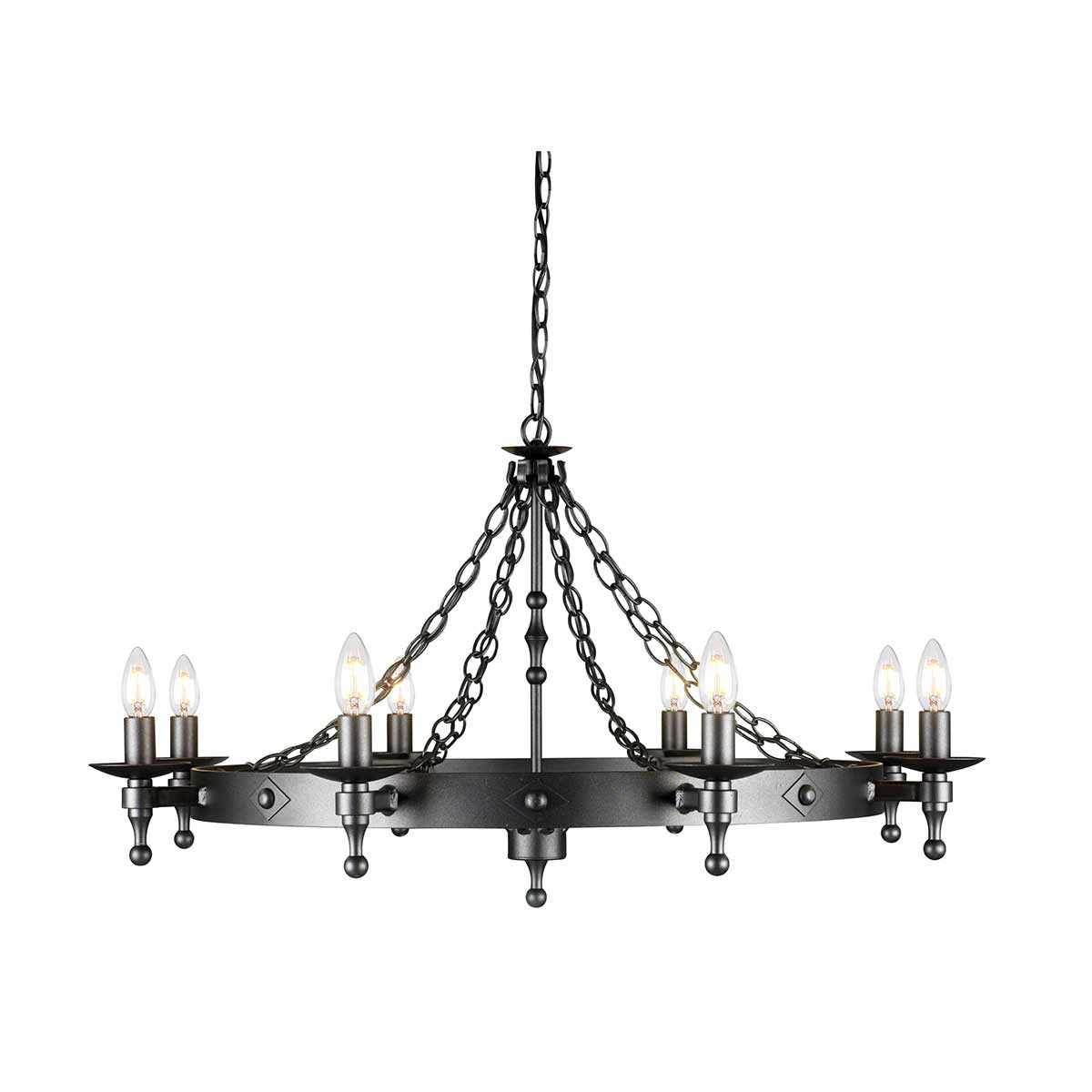 Elstead Warwick Kronleuchter Graphit, Schwarz
